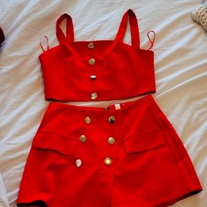 Top and Short Red size S